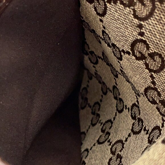 Authentic Gucci Monogram Flat Canvas/Leather Crossbody Messenger Bag - Picture 10 of 17